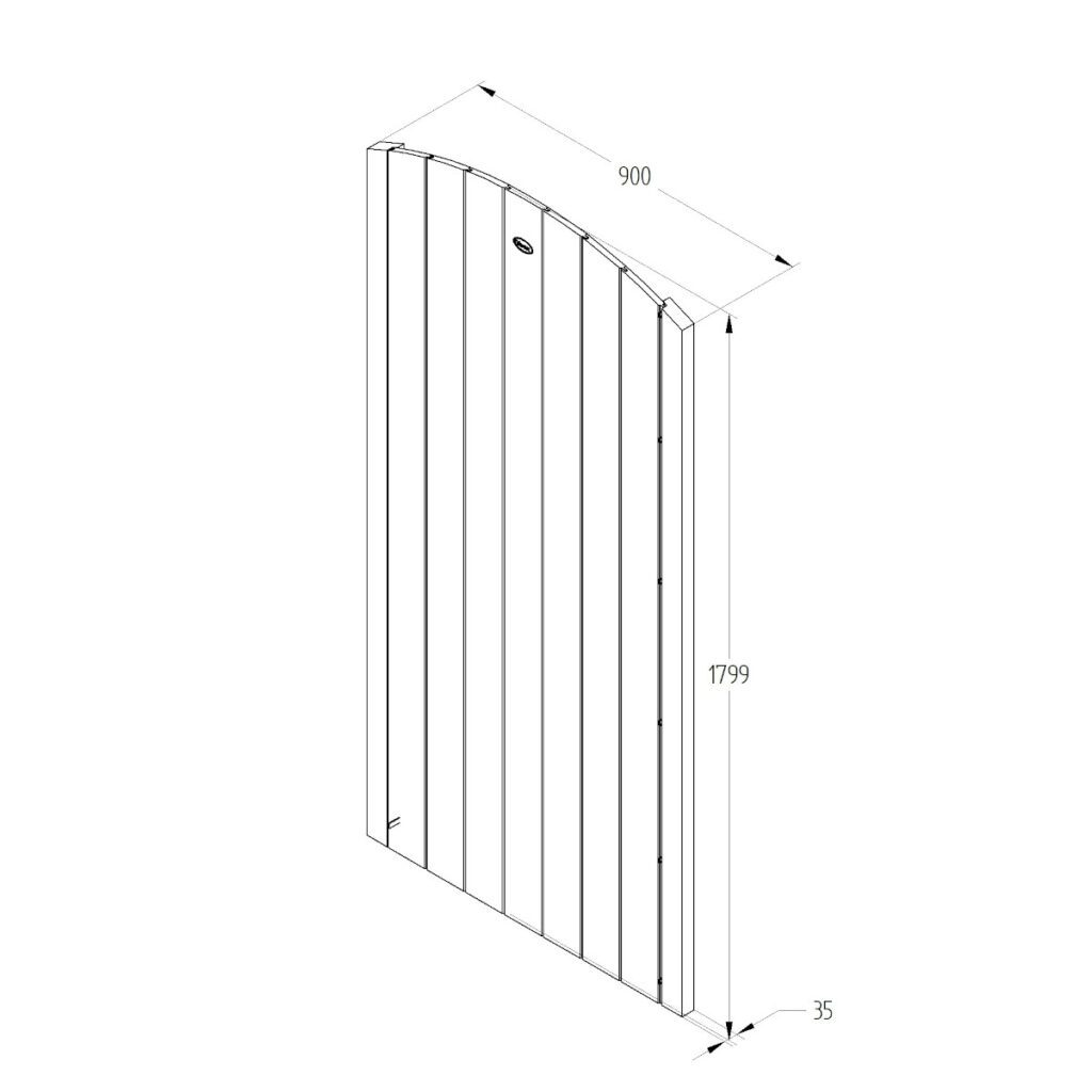 Forest Garden Heavy Duty Dome Top Tongue & Groove Gate – 6ft 5013053162354 2